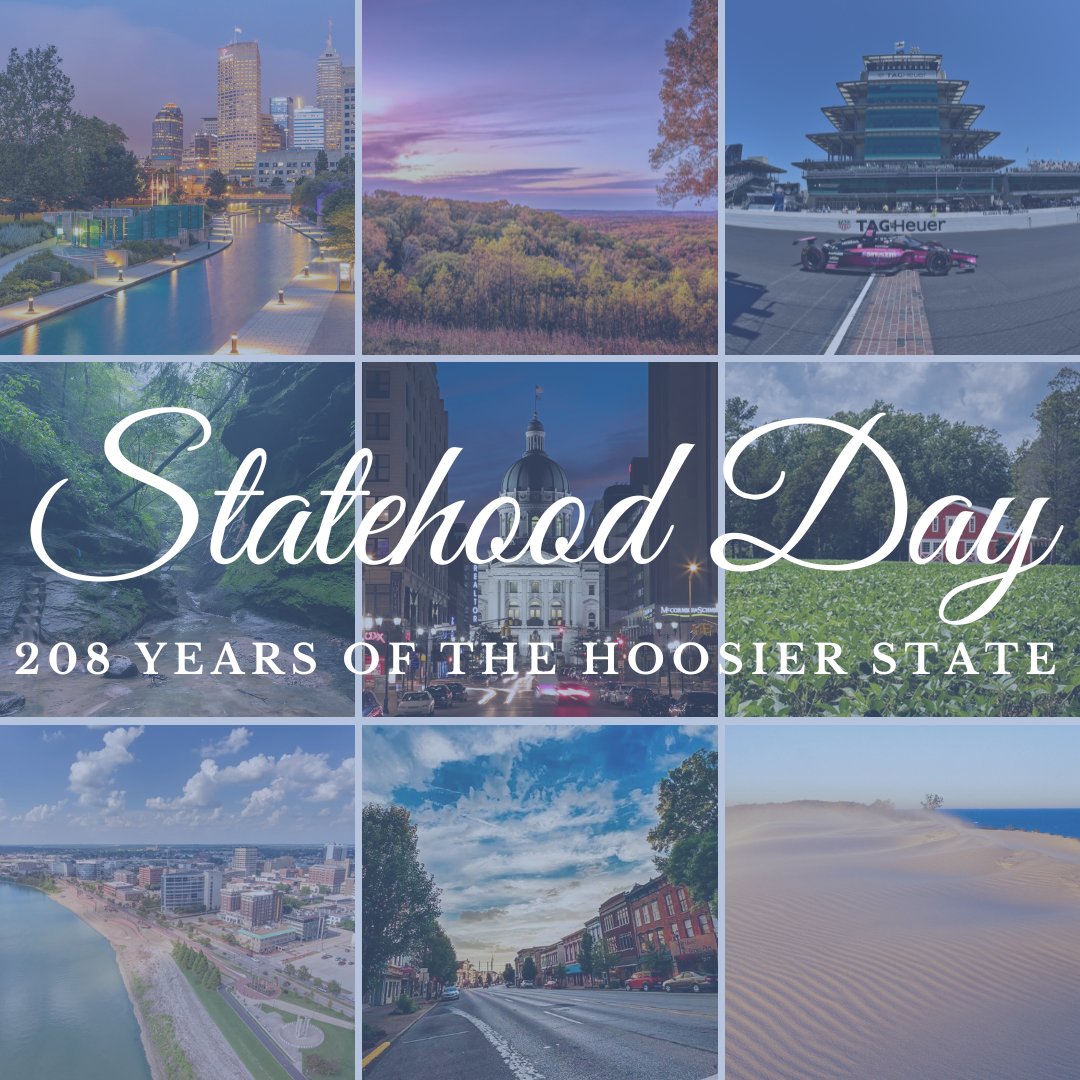 Happy Statehood Day! Today, we celebrate 208 years of the great Hoosier state and the many people who call it home.
