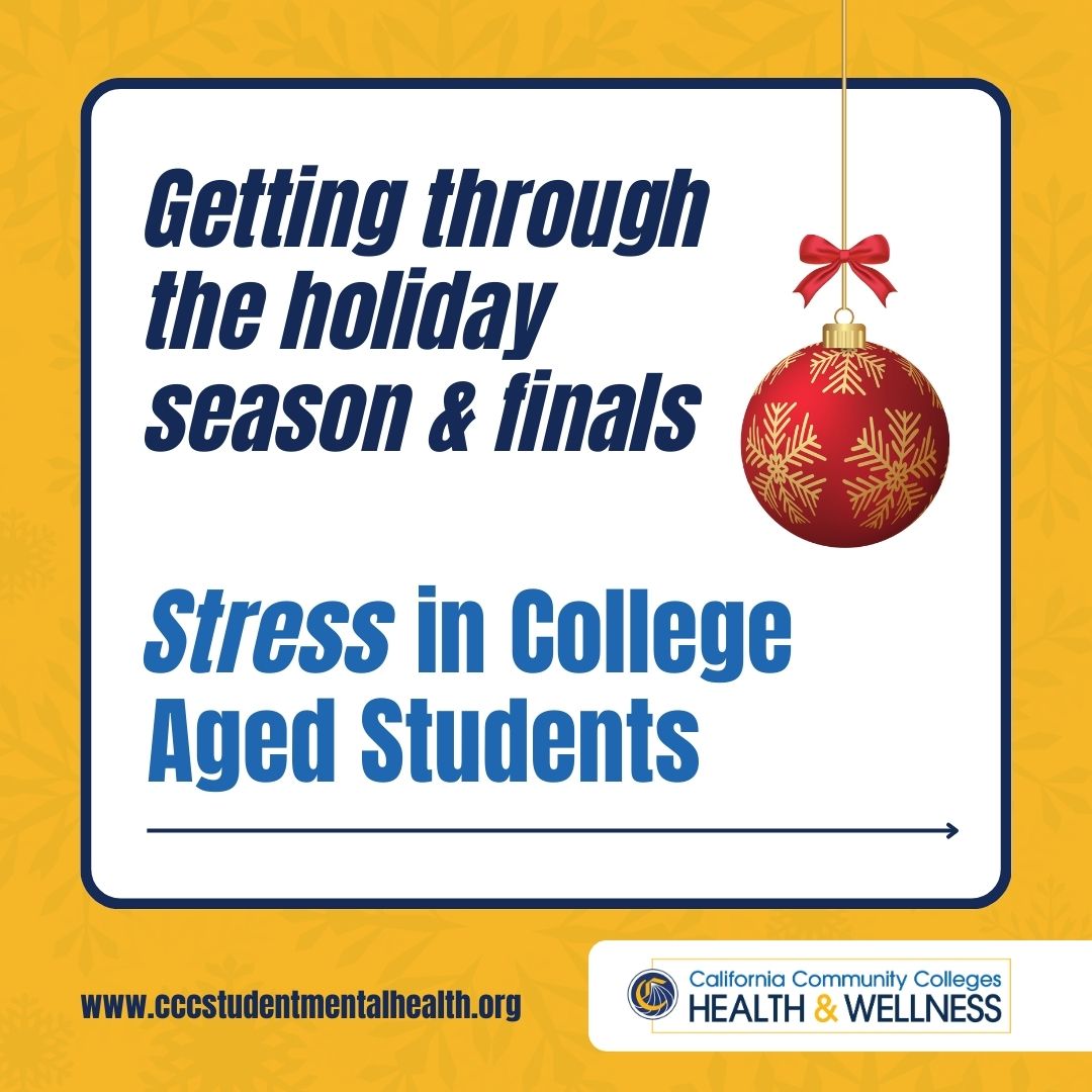 ccchealthwell's tweet photo. Finals &amp; the holidays can be stressful!

Take care of yourself with these tips:

- Self-care during finals
- Managing stress

Find resources at https://t.co/vjg0GMhr6c https://t.co/6LlT9OcZzj