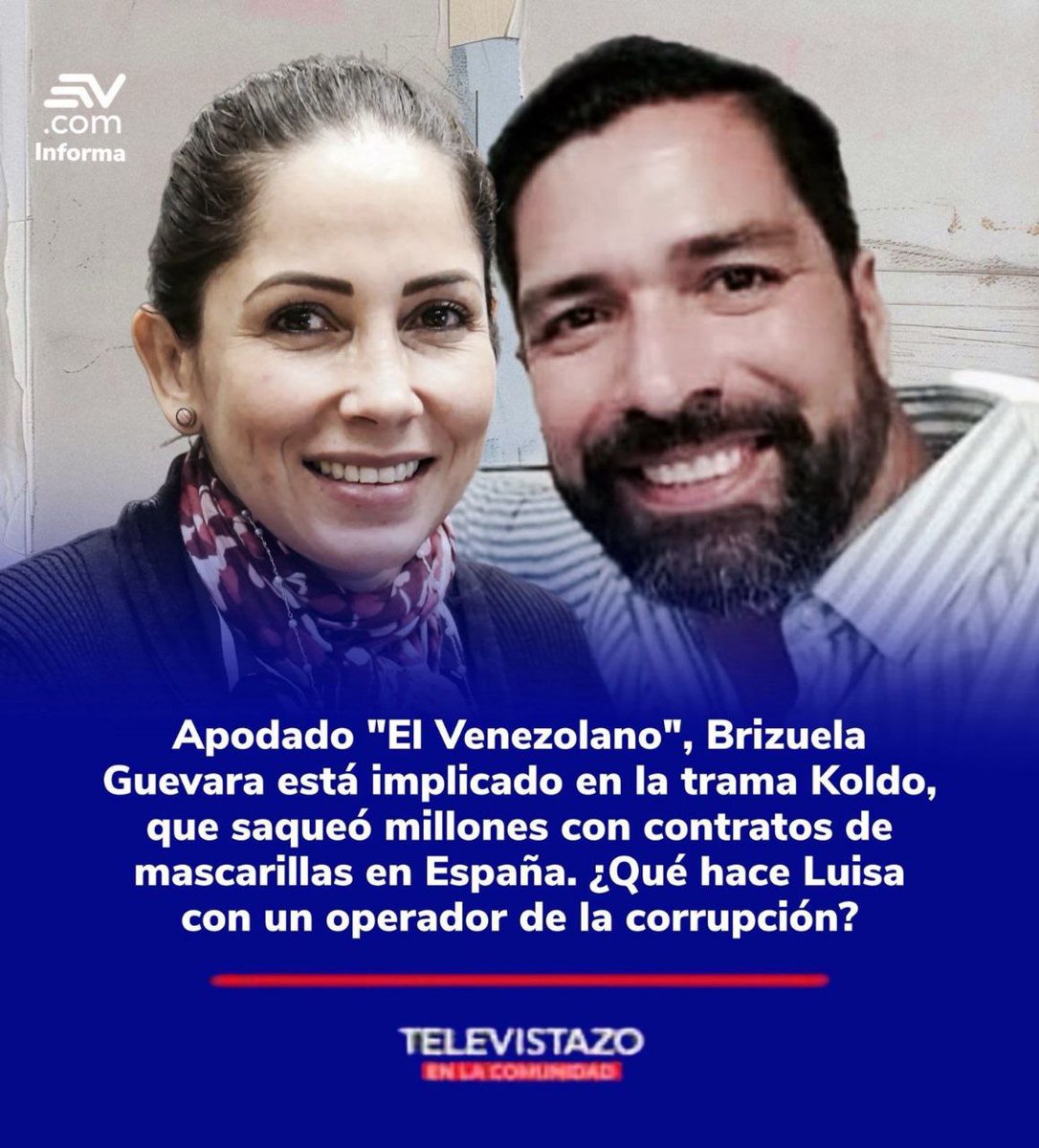 <a href="/EcuavisaInforma/">Ecuavisa Noticias</a> La hipocresía de <a href="/LuisaGonzalezEc/">Luisa González</a> es preocupante. Defiende el cambio, pero se rodea de figuras corruptas como Jorge Brizuela Guevara. ¿Qué tipo de liderazgo es este? La política ecuatoriana merece más que palabras vacías y conexiones dudosas.