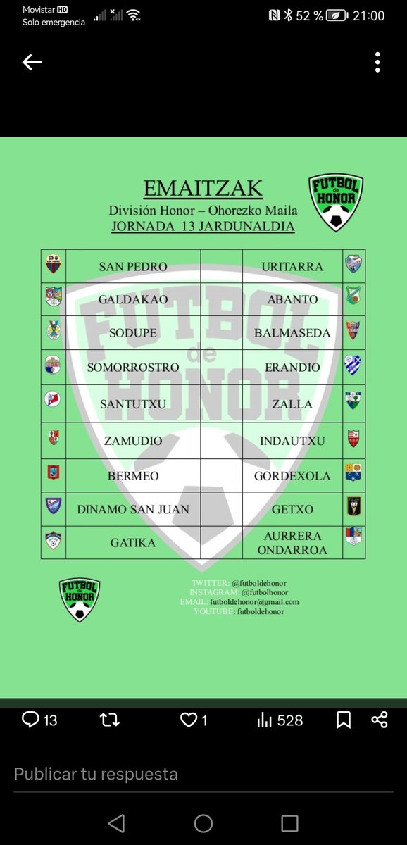 Vctor53100192's tweet photo. @futboldehonor San pedro - uritarra 1
galdakao - abanto x
sodupe-balmaseda x
somorrostro-Erandio x
santutxu-zalla 1
zamudio - indautxu 1
bermeo-gordexola 1
dinamo San Juan - Getxo 1
gatika-aurrera x https://t.co/k3fLczc12i
