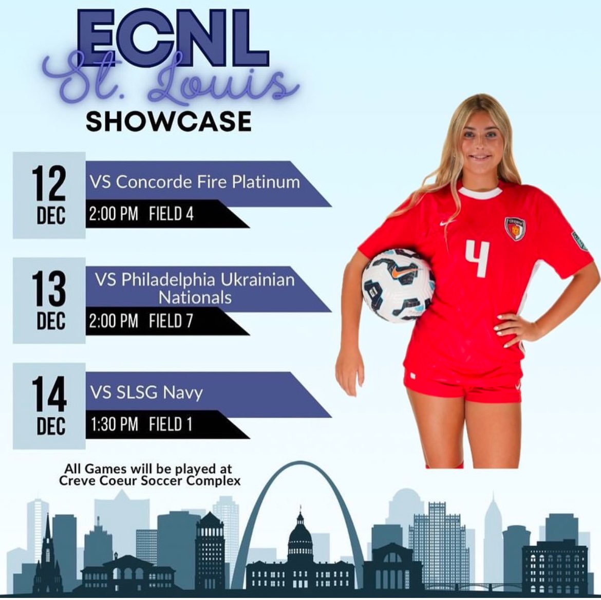 Up Next 🔜 St. Louis

My team and I are really looking forward to playing these next few days in the St. Louis Showcase!

<a href="/ECNLgirls/">ECNL Girls</a> <a href="/TheSoccerWire/">SoccerWire</a> <a href="/PrepSoccer/">Prep Soccer ⚽️</a> @<a href="/Texans09gECNL/">Dallas Texans 09G ECNL</a> <a href="/PrepSoccerTX/">Prep Soccer Texas</a> <a href="/ImYouthSoccer/">ECNL/GA/Recruiting/College Soccer</a> <a href="/ImCollegeSoccer/">College Soccer Truth ™</a> @<a href="/TheECNL/">The ECNL</a>