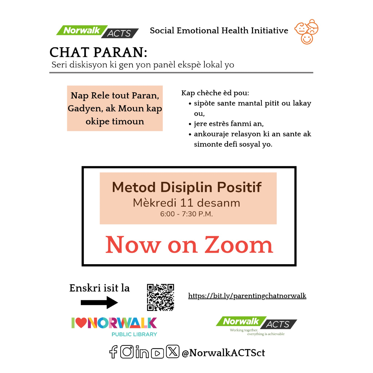 📣Now on Zoom! See you TONIGHT!

Calling all Parents &amp; Caretakers!

Join us for our Parenting Chat Discussion Series sponsored by our Social Emotional Health Initiative

TOPIC: Positive Discipline

Registration Link: s.mtrbio.com/xdwozcqjme