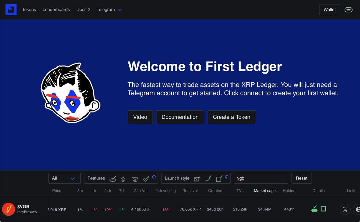 🚨🚨 BREAKING: 🚨🚨
$VGB is officially listed on <a href="/First_Ledger/">First Ledger</a> !! 

The FIRST #XRPL OG token to make it to the platform. 

It’s time to show why $VGB is the real MVP. MAX HYPE. MAX UTILITY. LET’S GO! 🚀

🔥 First Ledger’s got the memes
-- we’ve got the LEGENDARY status. 🔥
