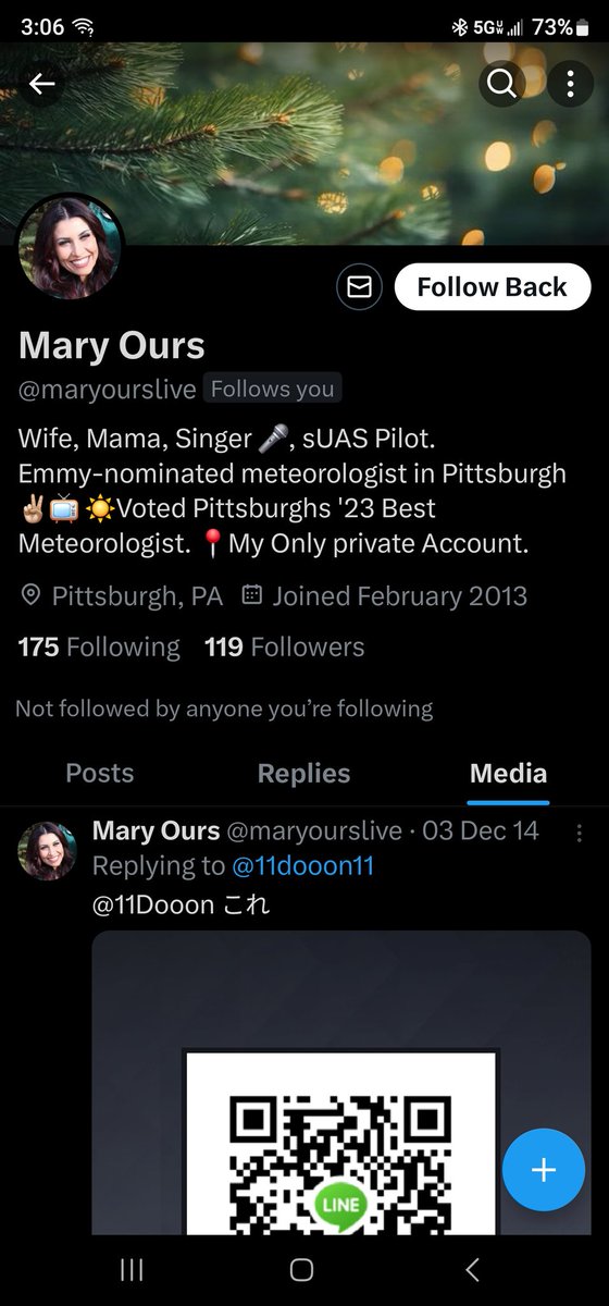 ChrisPittSports's tweet photo. @MaryOursWX
A Mary Ours fake just followed me.  I'm reporting. https://t.co/vqk6APWMAo