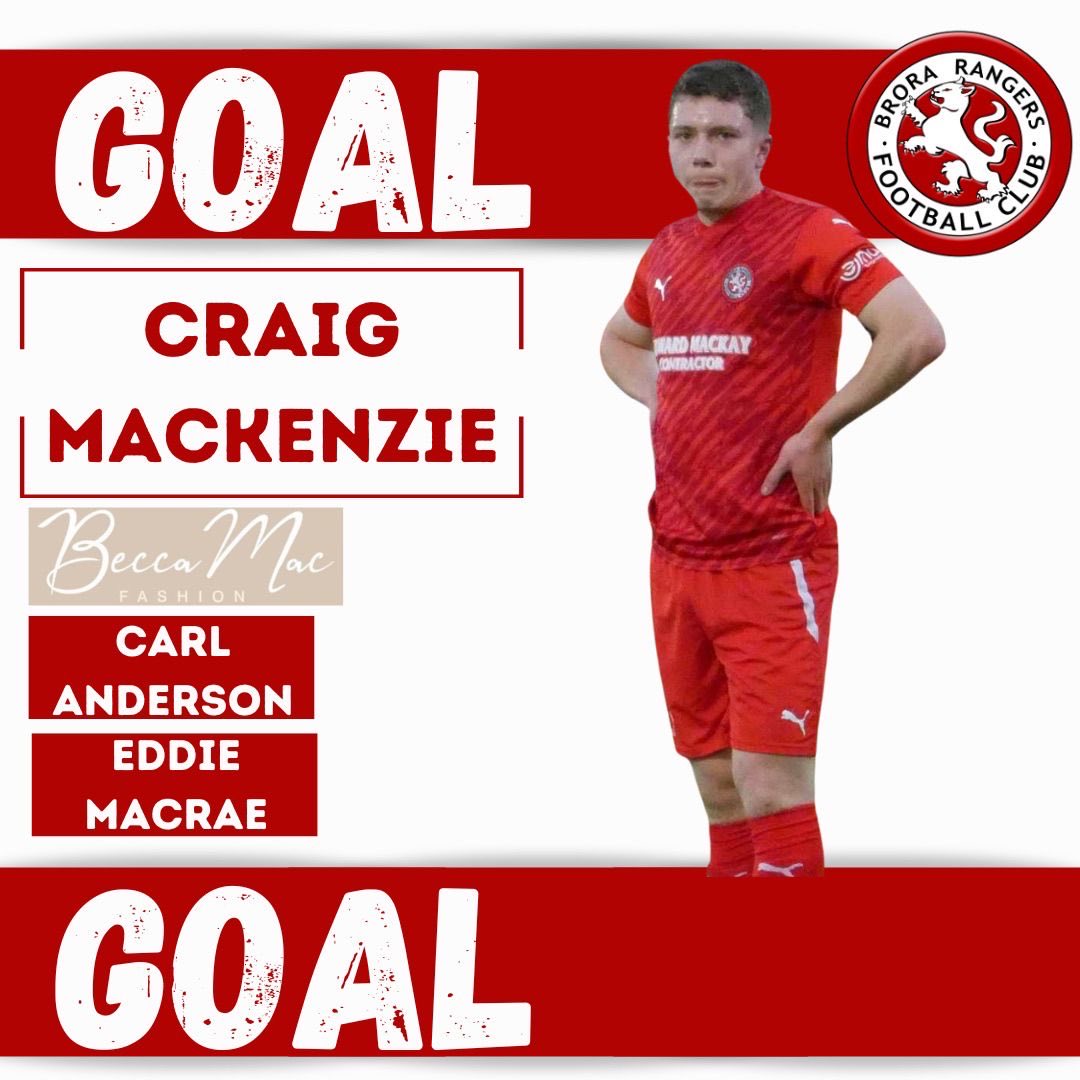 7 - GOAL for Brora!!
Excellent cross from Tom Kelly is met first time by Craig MacKenzie 
🔴1-0🟡
