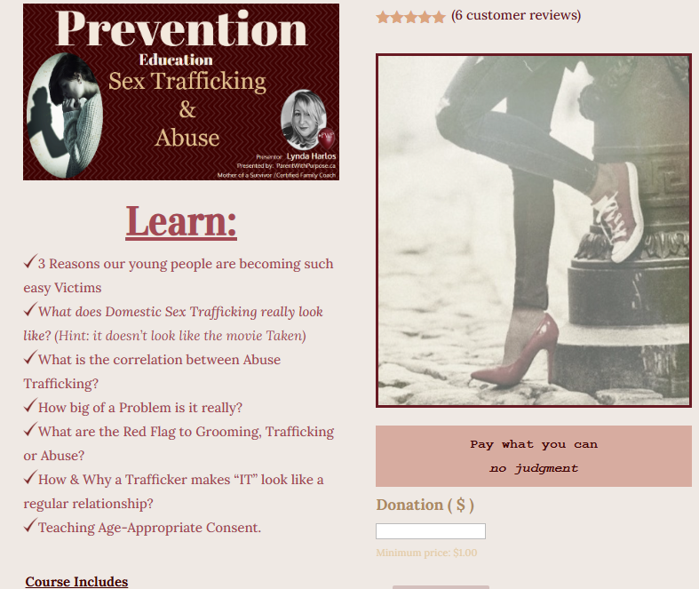 Why should you take this online course, 𝙝𝙩𝙩𝙥𝙨://𝙥𝙖𝙧𝙚𝙣𝙩𝙬𝙞𝙩𝙝𝙥𝙪𝙧𝙥𝙤𝙨𝙚.𝙘𝙖/𝙥𝙧𝙤𝙙𝙪𝙘𝙩/𝙥𝙧𝙚𝙫𝙚𝙣𝙩𝙞𝙤𝙣-𝙚𝙙𝙪𝙘𝙖𝙩𝙞𝙤𝙣-𝙨𝙚𝙭-𝙩𝙧𝙖𝙛𝙛𝙞𝙘𝙠𝙞𝙣𝙜-𝙖𝙣𝙙-𝙖𝙗𝙪𝙨𝙚/
BECAUSE TRAFFICKERS DON'T WANT YOU TO.