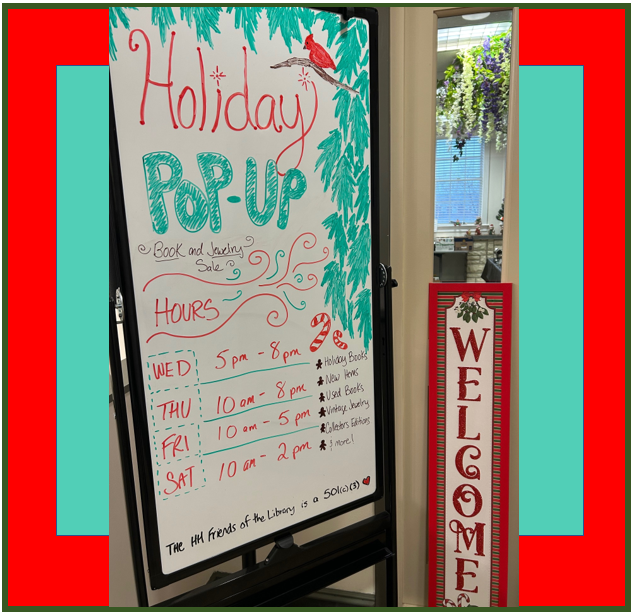 It's happening!  The Holiday Pop Up Sale starts today at 5:00 PM.  Come on down!