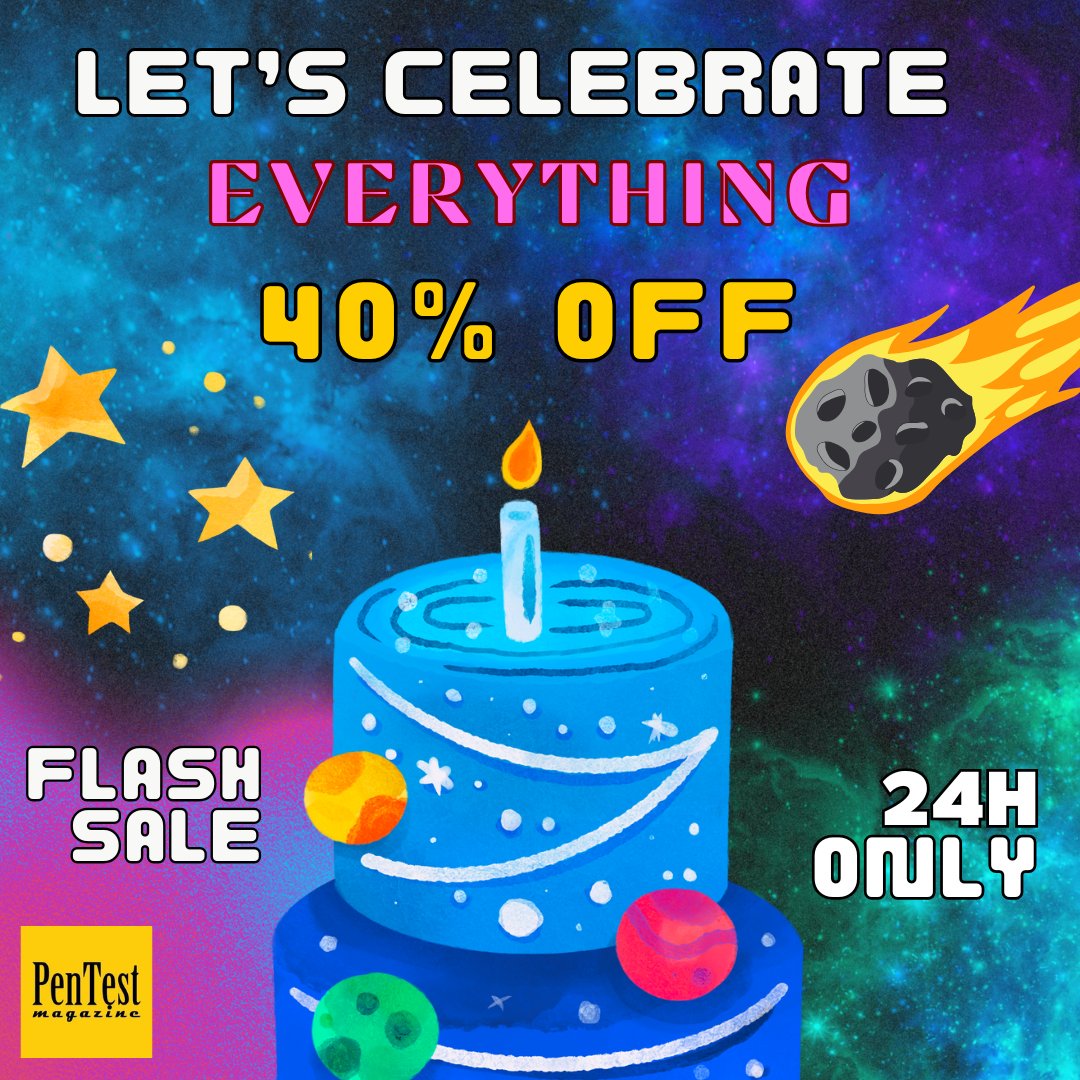 🎉 Celebrate PenTestMag’s birthday with 40% OFF EVERYTHING! Courses, eBooks, and subscriptions are on sale now: pentestmag.com #eForensicsMag