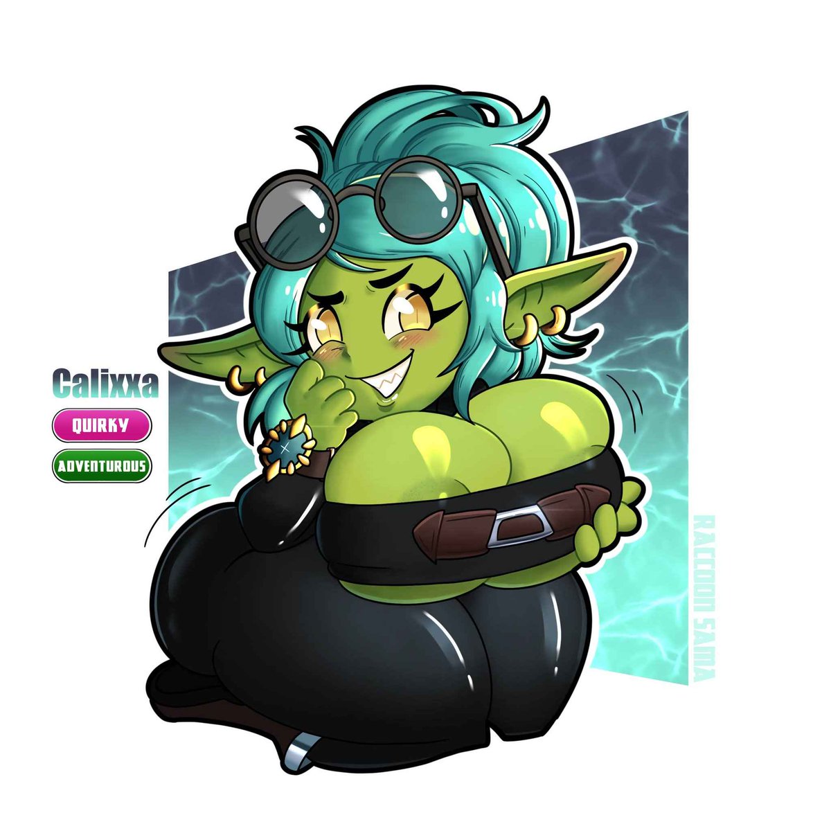 i Think Calixxa is flirting with you big boy!

this amazing gift is thank to <a href="/The_Army_Bug/">Army Bug</a> and the crazy good artwork is from <a href="/Racc00n_Sama/">Raccoon Sama 🔞(Commissions Open)</a> Thank you so much to both!