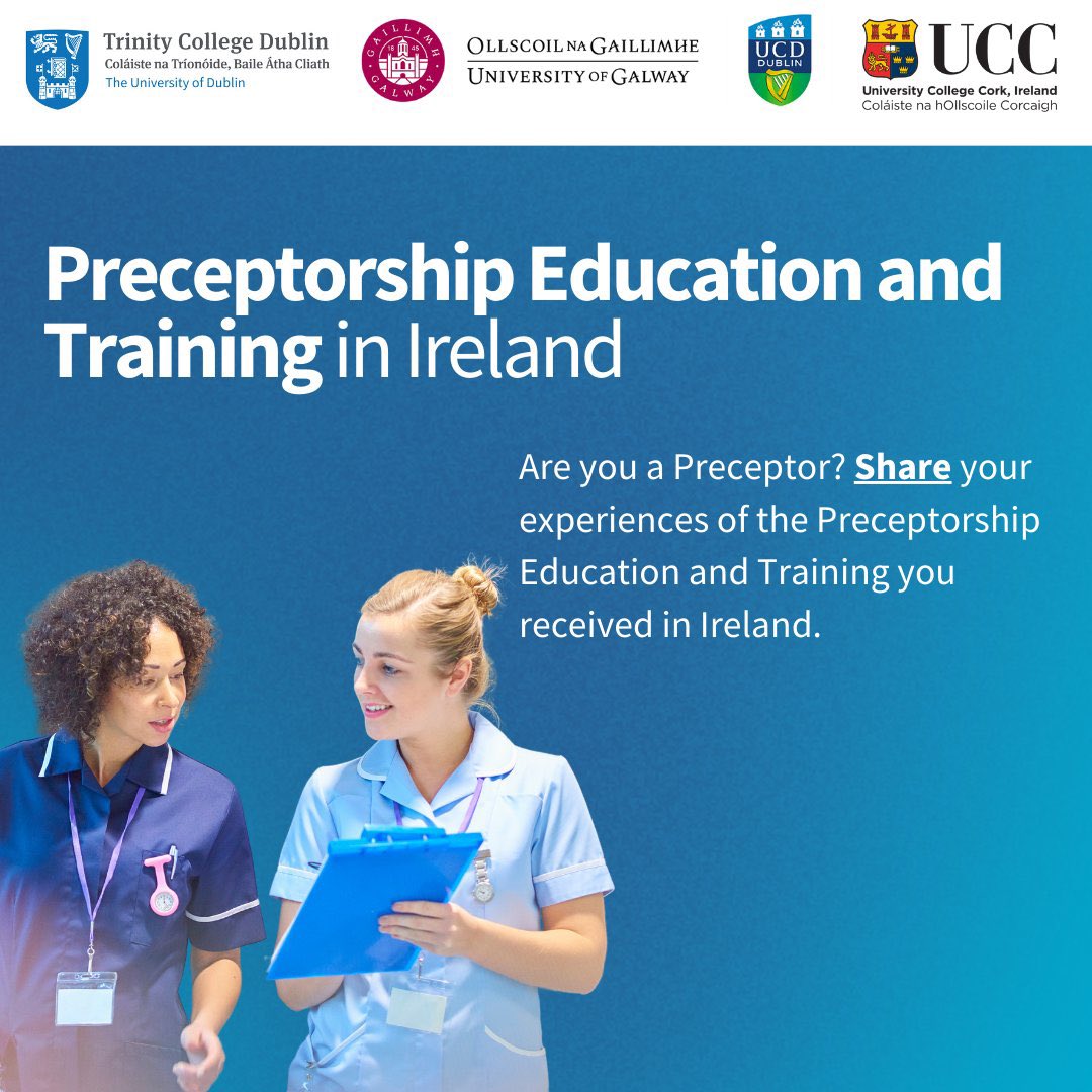 There is still time to complete this survey! If you are a nursing or midwifery preceptor we invite you to complete this 10-15 minute survey on your experience of preceptorship training! Just click on the following link!

ucc.qualtrics.com/jfe/form/SV_3O…