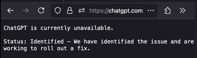🌐 When AI goes on vacation: Chatbot Edition 👇

Just spotted this hilarious downtime message from ChatGP... oh wait, it's "ChatgTP" now? Looks like even our favorite AI needs a break sometimes.

#TechHumor #AIDowntime