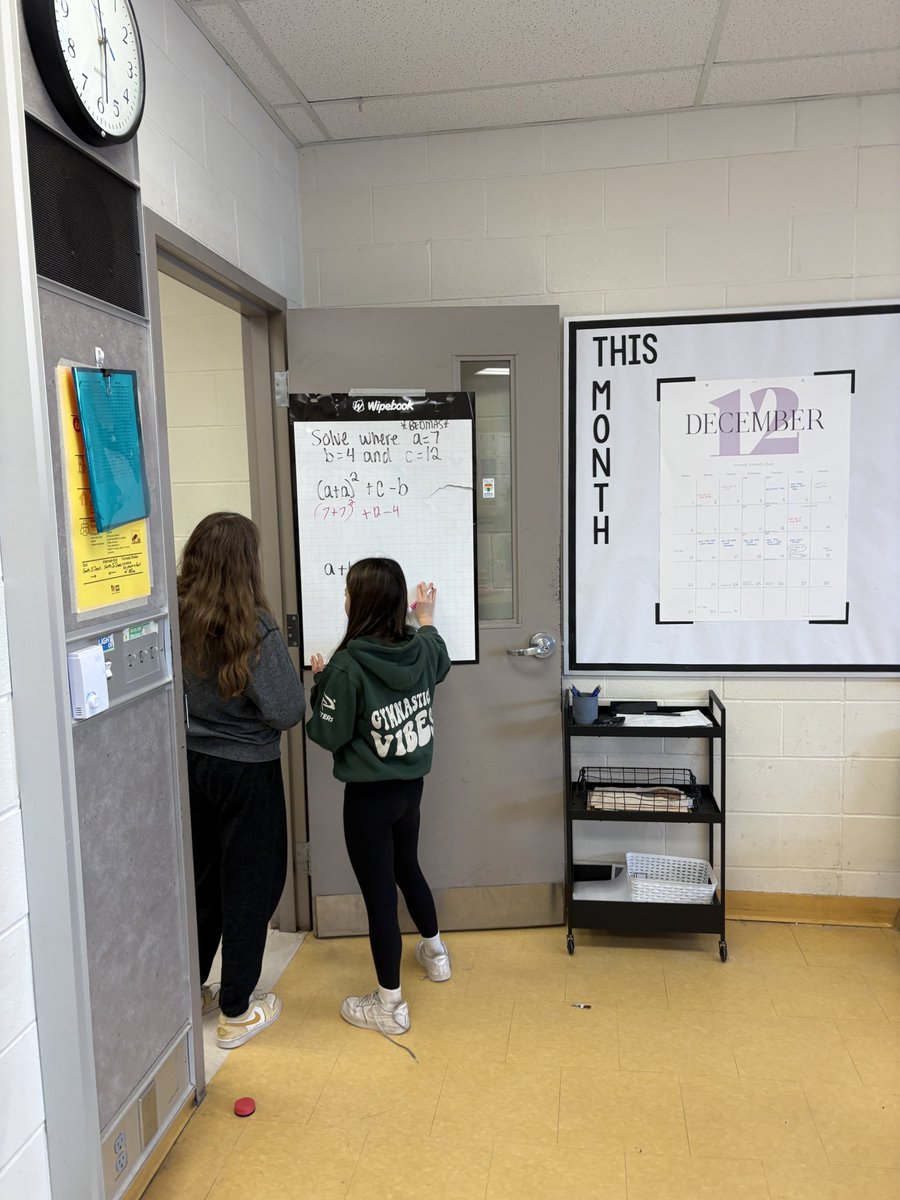 msbbartlett's tweet photo. Vertical non-permanent surfaces = fully engaged students every time 🙌🏼

One of the many ways we’ve been spending our math classes reviewing for our patterning &amp; algebra test on Friday. https://t.co/tN1op3yfJC