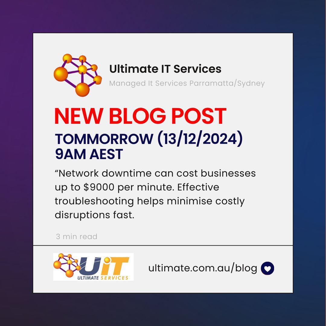 ultimateitnsw's tweet image. Is your business network causing downtime? Discover six essential tips to troubleshoot common network problems

📅 New blog post dropping tomorrow - Stay informed and educated.

#NetworkTroubleshooting #BusinessContinuity #TechTips #UltimateITSolutions #ManagedIT #Cybersecurity