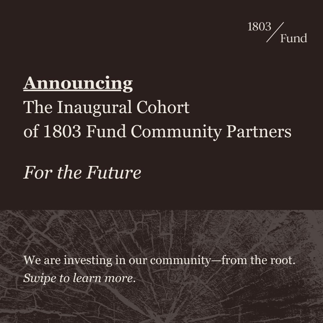 1803_Fund's tweet photo. After months of eager anticipation, we’re proud to announce an over $8 million investment in 11 organizations 🌱

These 11 make-up our inaugural cohort of “For the Future” community partners. https://t.co/ips0QYSvPi