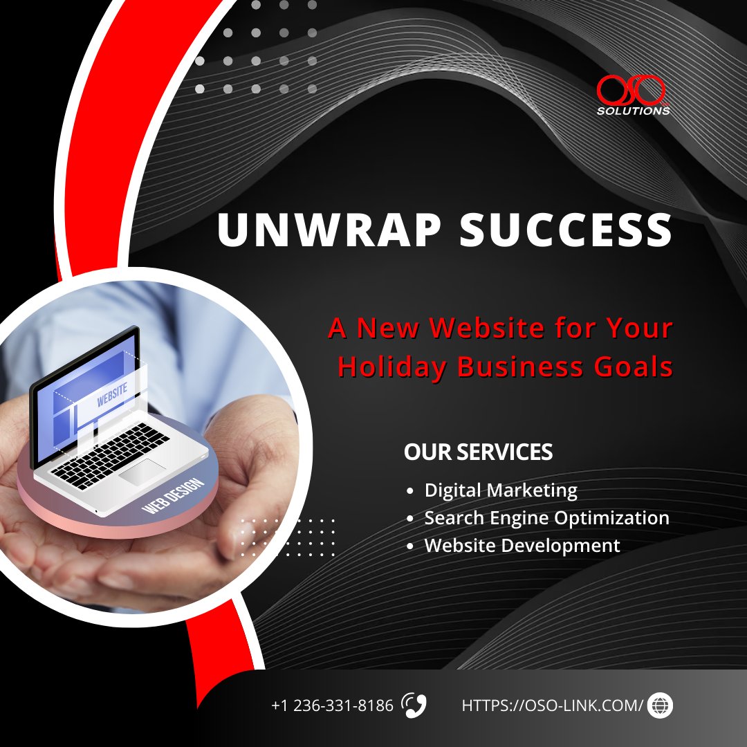 osolinkcanada's tweet image. let’s make your business shine brighter than ever. Unwrap your success today!

CONTACT US HERE:
info@oso-link.com
+1 236 331 8186
oso-link.com

#HolidaySuccess #WebsiteDesign #DigitalMarketing #BoostYourBusiness #OnlineVisibility #SmallBusinessGrowth