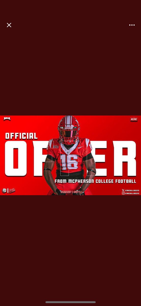 Cooper Clabo (@cooperclabo) on Twitter photo #AGTG After a great conversation with <a href="/CoachLeppke/">Mitch Leppke</a> I am blessed to announce that I have received an offer from McPherson football! <a href="/CoachSecord/">W. Secord</a> <a href="/RHS_FBRecruits/">Reedy HS FB Recruiting</a> <a href="/BLagrone/">Brad Lagrone</a> <a href="/Coach_Hill2/">Malcolm Hill</a> #AGTG After a great conversation with <a href="/CoachLeppke/">Mitch Leppke</a> I am blessed to announce that I have received an offer from McPherson football! <a href="/CoachSecord/">W. Secord</a> <a href="/RHS_FBRecruits/">Reedy HS FB Recruiting</a> <a href="/BLagrone/">Brad Lagrone</a> <a href="/Coach_Hill2/">Malcolm Hill</a>