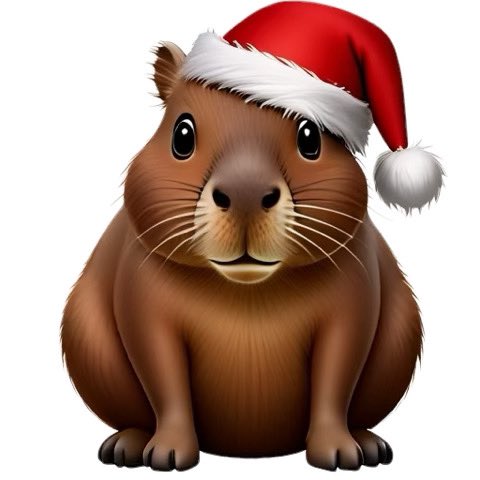 armjirameth's tweet photo. iOS 18.2 a capybara wearing santa hat https://t.co/rLgxe8VN54