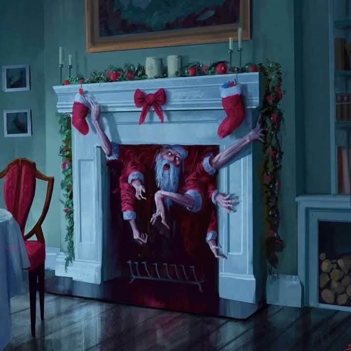 HPL_JDeLaughter's tweet photo. 💀"Santa is Coming" by Stefan Koidl💀#Lovecraftian #SantaSlays #Monster #HolidayHorrors #HorrorArt #Horror https://t.co/PjzalNZrG4