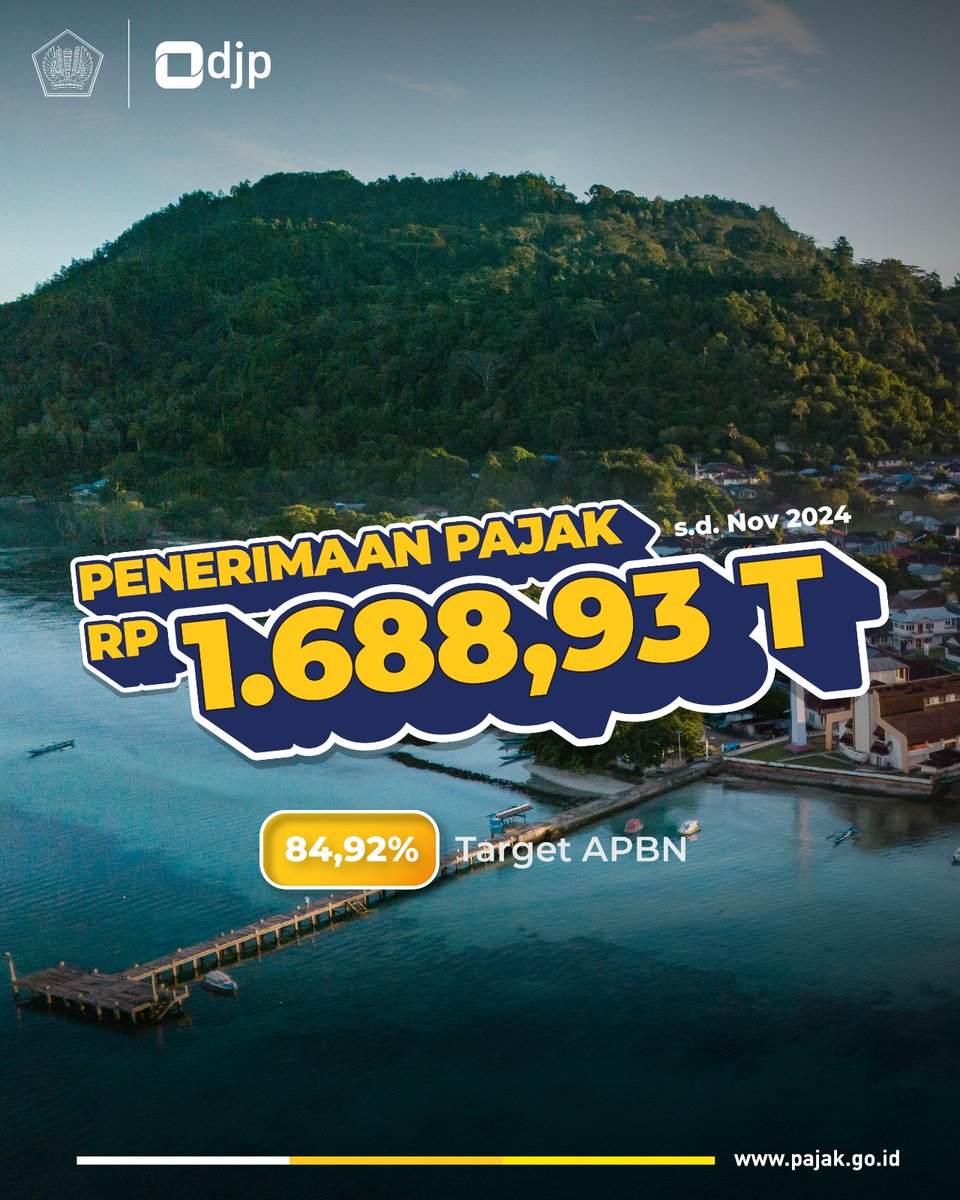 DitjenPajakRI's tweet image. Penerimaan pajak bulan November mencatatkan angka 84,92% dari target penerimaan pajak di APBN. Capaian ini merupakan kontribusi berharga dari seluruh #KawanPajak.

--