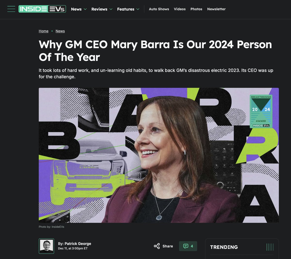 • GM stock is up 45% since Mary become CEO almost 11 years ago compared to 228% for the S&amp;P 500
• GM's EVs still aren't profitable after 7 years
• GM just exited the Robotaxi business after spending $10 billion on it