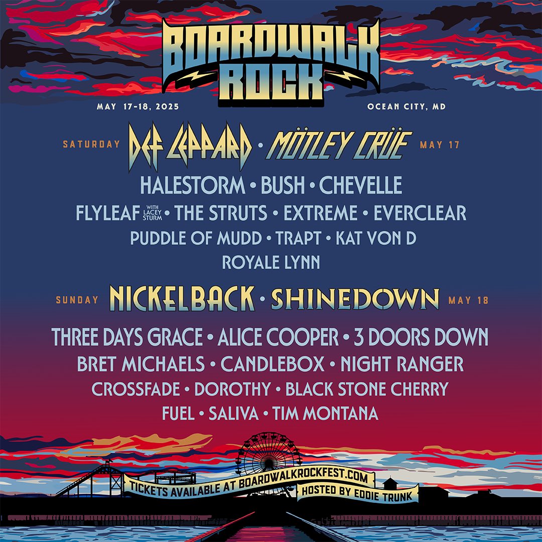 Sunday, May 18th — catch us at Boardwalk Rock in Ocean City! Tickets go on sale this Friday at 12pm Eastern Time. 🤘

boardwalkrockfest.com

📸: Richard Beland