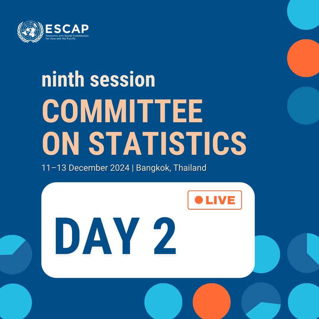 UNESCAP's tweet photo. 📢 30 minutes to go! Day 2️⃣ at #APStatsCST9 is about to kick off!
🔎 Explore how we can build agile statistical systems that are fit for the future.
Join us for insightful discussions at ➡️ https://t.co/3cKKZ42YLe https://t.co/iMnOLgmYNx
