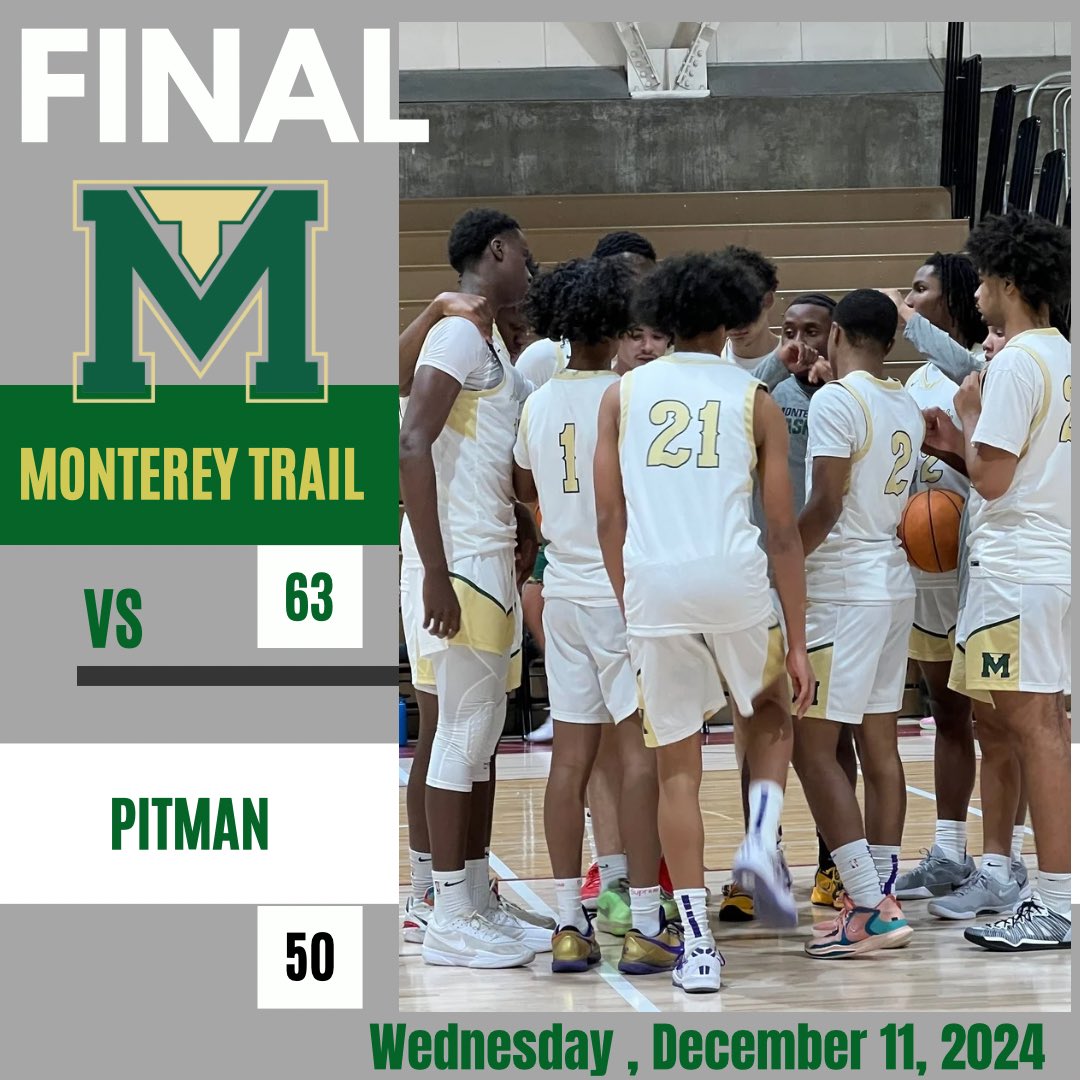 Monterey Trail Hoops (@mthsmbb) on Twitter photo Final from Fresno
Final From Fresno:
Trail 63
Pitman 50
<a href="/ahzeill/">Ahzeil Franklin</a> 16p(4-7 3P) 7r
<a href="/RashawnInglemon/">Rashawn Inglemon</a> 12p 3r 3a
<a href="/devdorrough4/">Devaughn Dorrough</a> 12p 5r 3 blks
<a href="/EliasRoche_2025/">Elias Roche</a> 11p 8r
Ba. Roseborough 10p 3r 2b
<a href="/DWhite2025/">Derron White</a> 9a Final from Fresno
Final From Fresno:
Trail 63
Pitman 50
<a href="/ahzeill/">Ahzeil Franklin</a> 16p(4-7 3P) 7r
<a href="/RashawnInglemon/">Rashawn Inglemon</a> 12p 3r 3a
<a href="/devdorrough4/">Devaughn Dorrough</a> 12p 5r 3 blks
<a href="/EliasRoche_2025/">Elias Roche</a> 11p 8r
Ba. Roseborough 10p 3r 2b
<a href="/DWhite2025/">Derron White</a> 9a