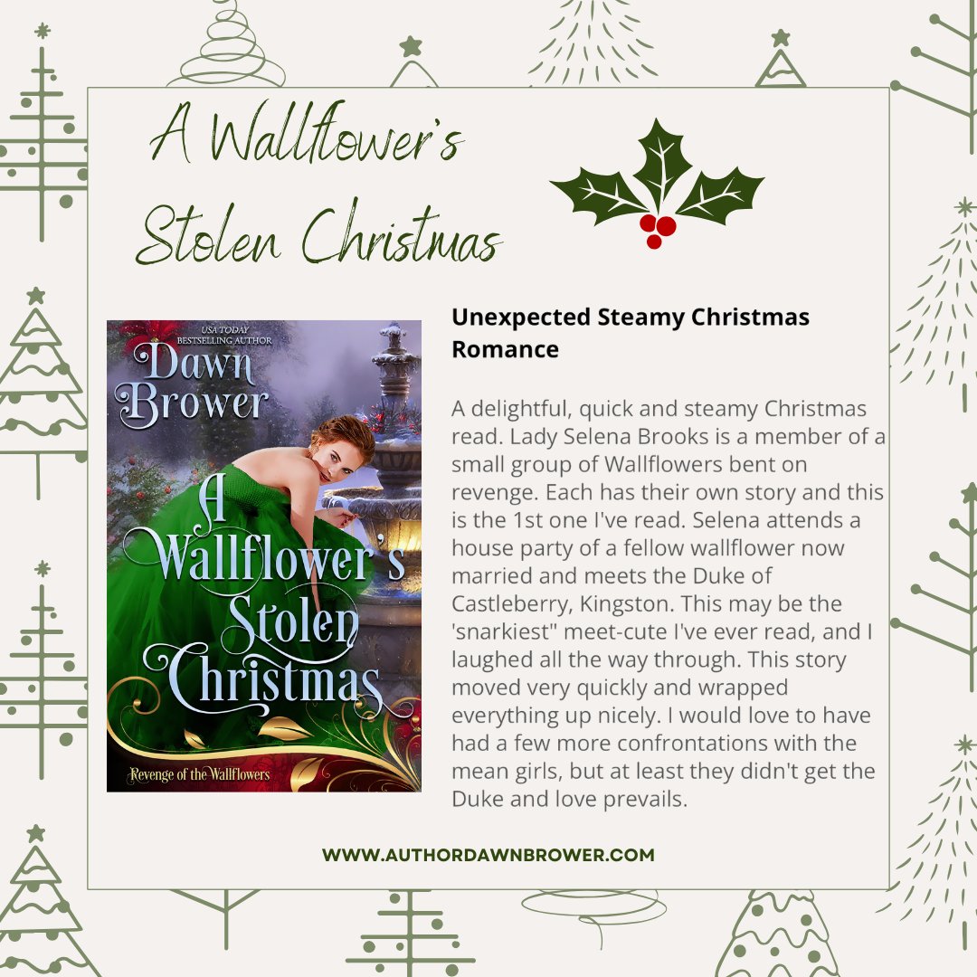 A Wallflower's Stolen Christmas releases December 17th. Have you reserved your copy yet? Check out an early review below!
#Romancelandia  #historicalromance #Regency #Books #RevengeoftheWallflowers #RegencyRomance #RegencyBooks #HolidayReads
Go Here: books2read.com/WallflowersSto…