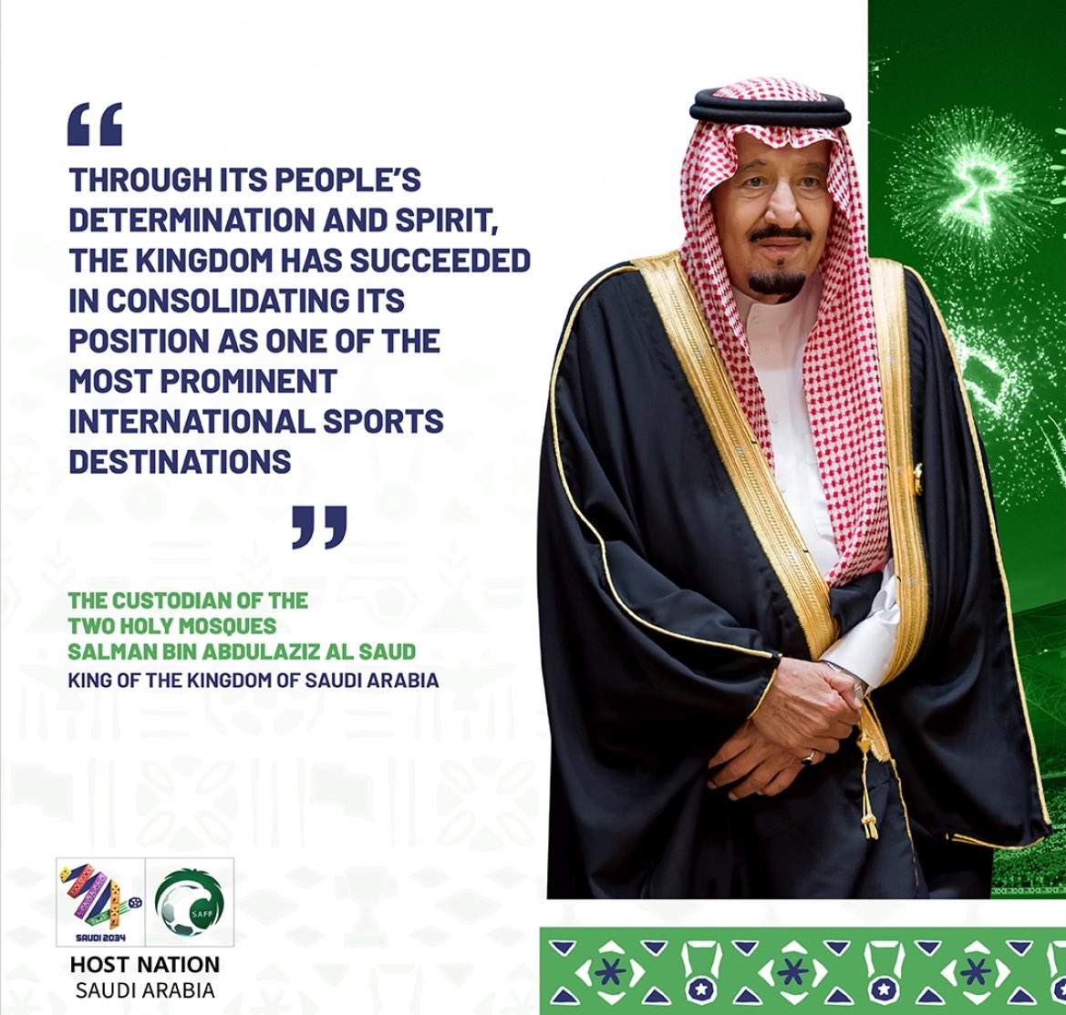 rawanmalqht's tweet photo. بإهتمام و تمكين خادم الحرمين الشريفين - حفظة الله - تتوالى النجاحات و الإنجازات 

#كاس_العالم_2034 
#اهلا_بالعالم 
#Saudi34 https://t.co/MWrok540sl