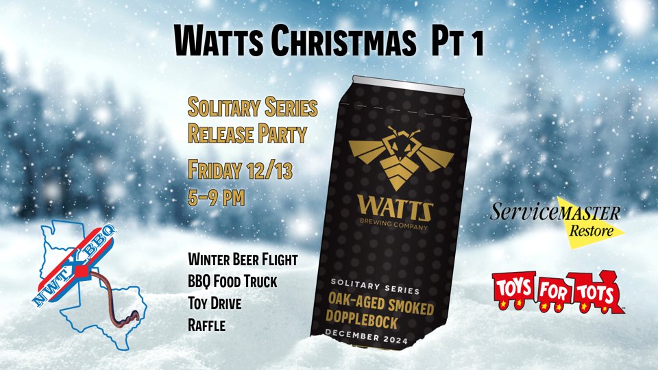 Friday is part one of our Christmas celebration!  Join us for the release of the next beer in the Solitary Society, a beechwood smoked doppelbock aged on American oak.  

facebook.com/events/9277353…