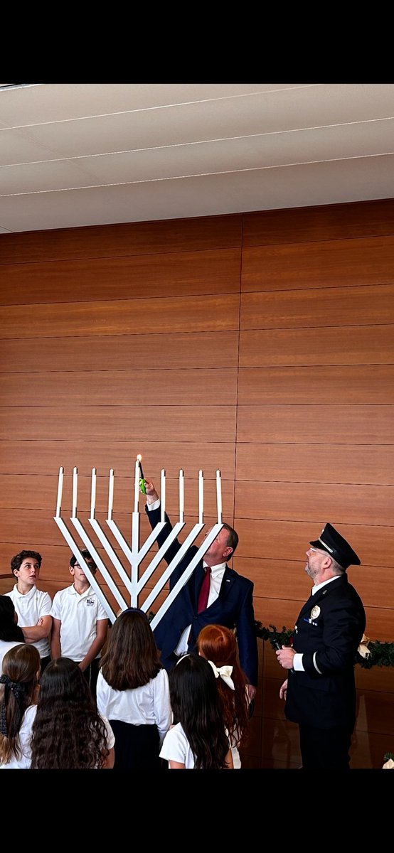 Happy Hanukkah with Chief McDonnell lighting the Menorah!