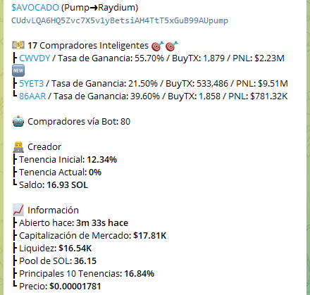 $AVOCADO 

CA:
CUdvLQA6HQ5Zvc7X5v1yBetsiAH4TtT5xGuB99AUpump 

unirse grupo:
t.me/ToroGambles 

bot comprar:
t.me/dogeebot_bot?s…