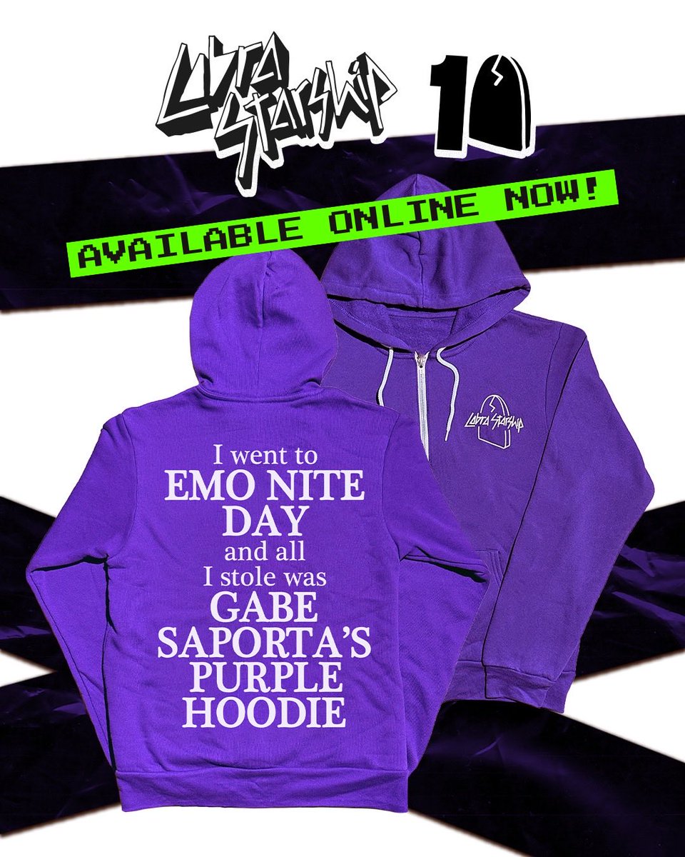 Cobra Starship (@cobrastarship) on Twitter photo Oh btw. The purple hoodie is available online too 
emonite.com/products/gabes… Oh btw. The purple hoodie is available online too 
emonite.com/products/gabes…