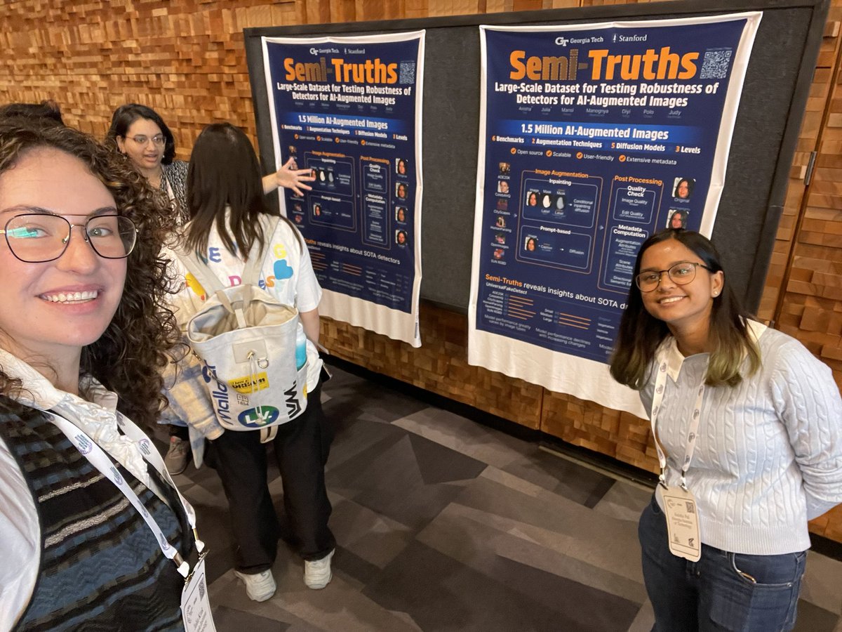 JuliaKruk__'s tweet image. 1 hour left to Poster Session 1 @ #NeurIPS2024!!
🎯Come see us at West Ballroom A-D #5211
Why does an AI-Generated Image Detector suffer +20 point performance on background vs face changes?? I’ll tell you 😁
@ICatGT @stanfordnlp