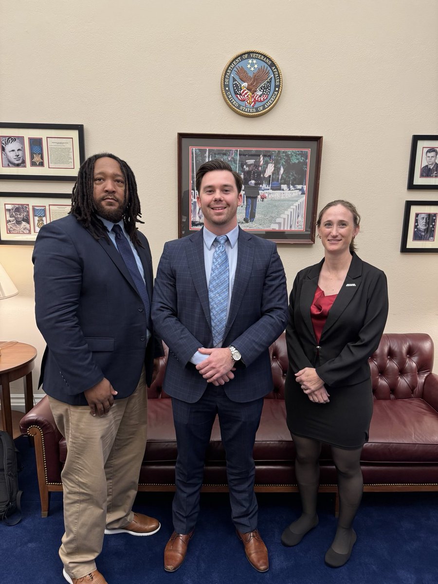 CLBrembry's tweet photo. For meeting #5 let’s take a quick walk underground to the Cannon bldg to meet with Dominick Namias, Deputy Director of Coalitions on the Committee on Veterans’ Affairs, Chairman @RepBost. Working across the aisles is essential in getting legislation passed for veterans.

#IAVACavalry #IAVA #Vetsrising