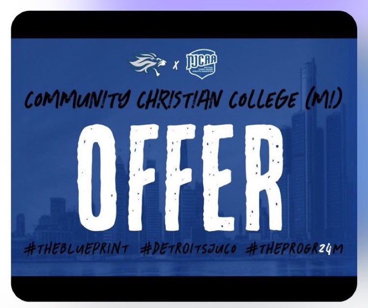 Austen Tigues (@austentigues) on Twitter photo Beyond blessed to receive an offer from Detroit Community Christian College💙🤍#AGTG
<a href="/CoachAllenElite/">Jerrell Allen</a>
<a href="/CoachJReardon/">Jeff Reardon</a>
<a href="/MaroonGiantsFB/">KC Football</a> Beyond blessed to receive an offer from Detroit Community Christian College💙🤍#AGTG
<a href="/CoachAllenElite/">Jerrell Allen</a>
<a href="/CoachJReardon/">Jeff Reardon</a>
<a href="/MaroonGiantsFB/">KC Football</a>