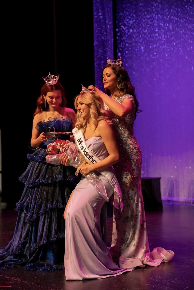 IdahoStateU's tweet photo. Congrats to Madi Andreason, ISU senior studying political science and paralegal studies, Bengal Dancer, & your #MissIdaho 🏆 Join her send-off party tomorrow, Dec. 12, 6:30-8:30 PM, in the SUB Wood River Room 👑 We are excited to cheer her on in the #MissAmericaPageant soon! https://t.co/PXKwwgclat