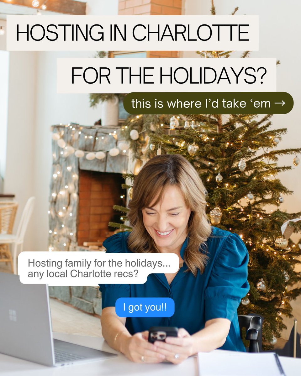 CLTlifeTeam's tweet photo. When my family comes to Charlotte for the holidays, this is where I'm taking them 👀
Read the full blog here
 https://t.co/uIBTRPnzD8
Charlotte locals, what else would you add? https://t.co/YhaH3LGMPJ