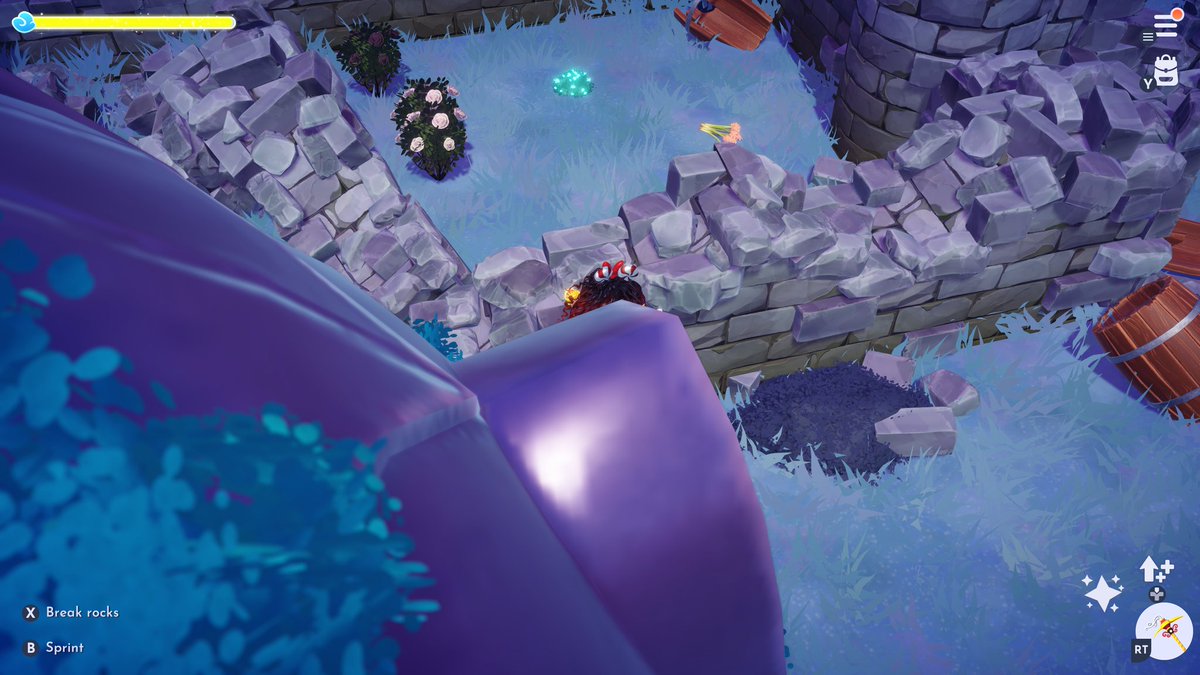 AtomikCoCo's tweet photo. @DisneyDLV I still have items spawning in the trial sections. This section, in the Fallen Fortress area used to be reachable prior to the Sew Delightful update. I am currently unable to pick up these items. The vacuum doesn't work for any items that spawn in the trial areas.  Please help TY https://t.co/0rs6O1xdWy