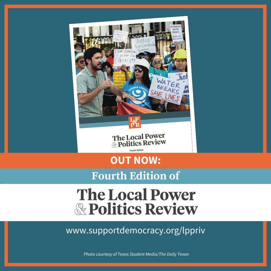The fourth edition of The Local Power &amp; Politics Review is now live and features a series of articles that explore how abusive preemption legislation has permeated so many areas of American policy – be sure to read the new report! supportdemocracy.org/lppriv