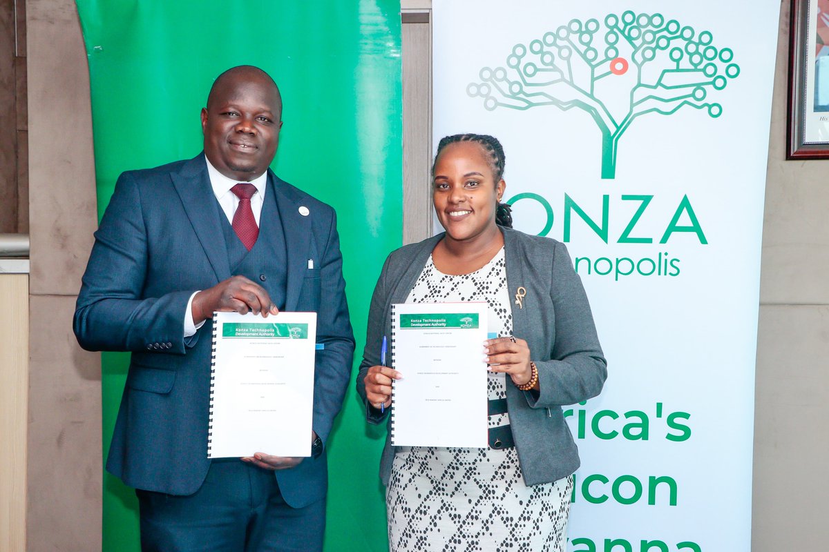 JMbesya's tweet photo. Konza Technopolis CEO John Paul Okwiri signed an MOU with Joan Mbesya, CEO of TechMindset Africa, joined by Prof. Wahab Egbewole (Unilorin VC) and Ismail Eleburuike (SchoolTry CEO) to foster innovation and entrepreneurship in tech. https://t.co/k6PNYM3mo3