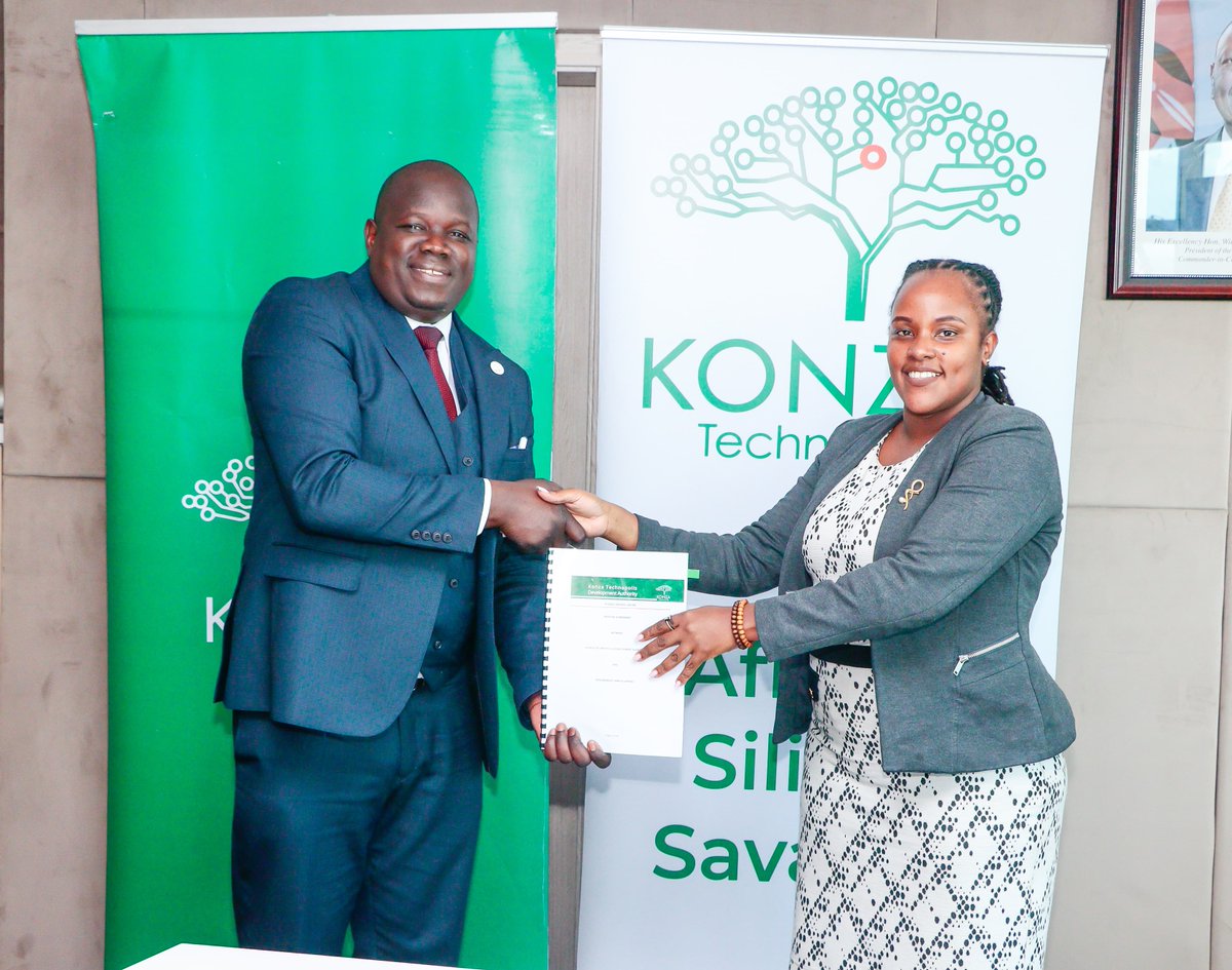 JMbesya's tweet photo. Konza Technopolis CEO John Paul Okwiri signed an MOU with Joan Mbesya, CEO of TechMindset Africa, joined by Prof. Wahab Egbewole (Unilorin VC) and Ismail Eleburuike (SchoolTry CEO) to foster innovation and entrepreneurship in tech. https://t.co/k6PNYM3mo3