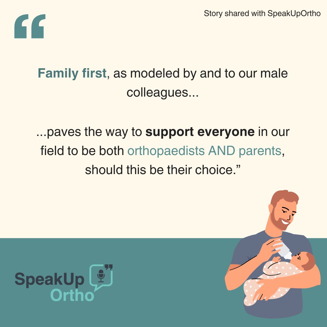 👨‍👧‍👦 Read this submission to SpeakUpOrtho, showcasing how a male colleague models the importance of family within our orthopaedic community, fostering an environment where everyone can be supported as both professionals and parents. 

#SpeakUpOrtho