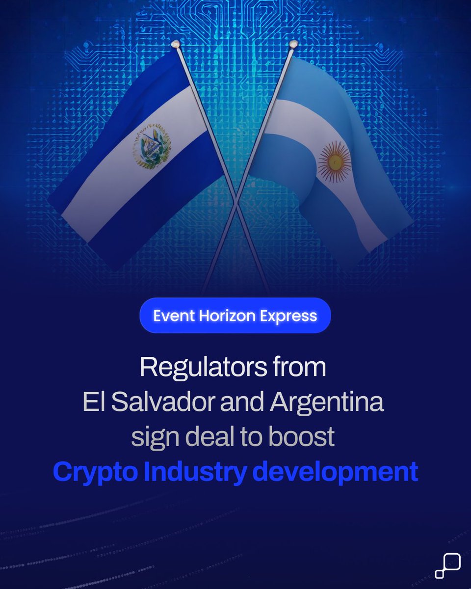 ✨Event Horizon Express:✨ Regulators from El Salvador and Argentina sign  deal to boost Crypto Industry development. This is great news to everyone  who trusts crypto as a financial solution.#BreakingNews #CryptoNews  #Pulsara #Crypto