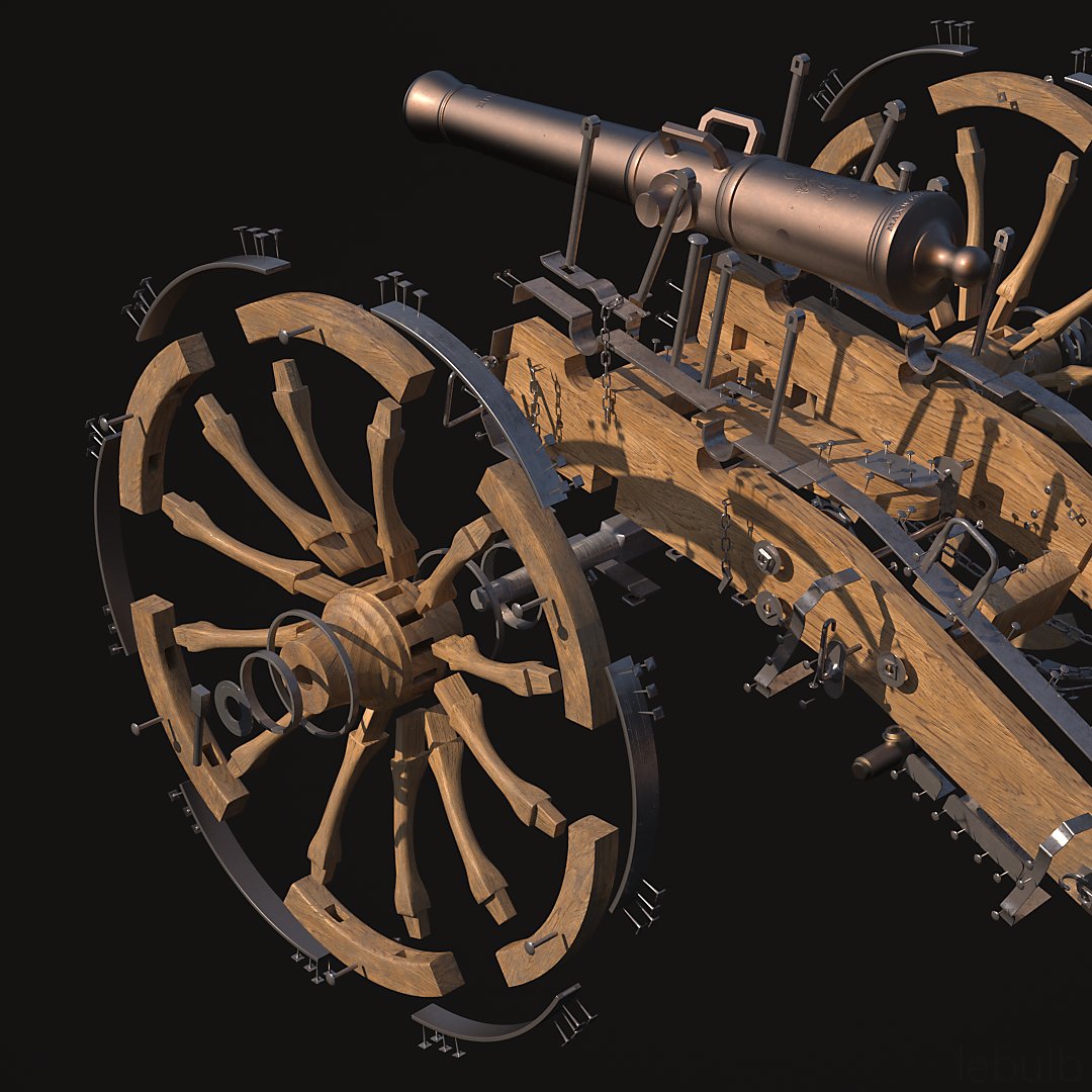 lebulb_fr's tweet image. Gribeauval cannon
(3D reproduction / Napoleon Bonaparte era)
Based on period plans and models exhibited at the Invalides Army Museum.

🔗more images at artstation.com/lebulb

#SubtanceDesigner #MaxwellRender
#Gribeauval #Napoleon #Cannon
#MadeWithSubstance #3D