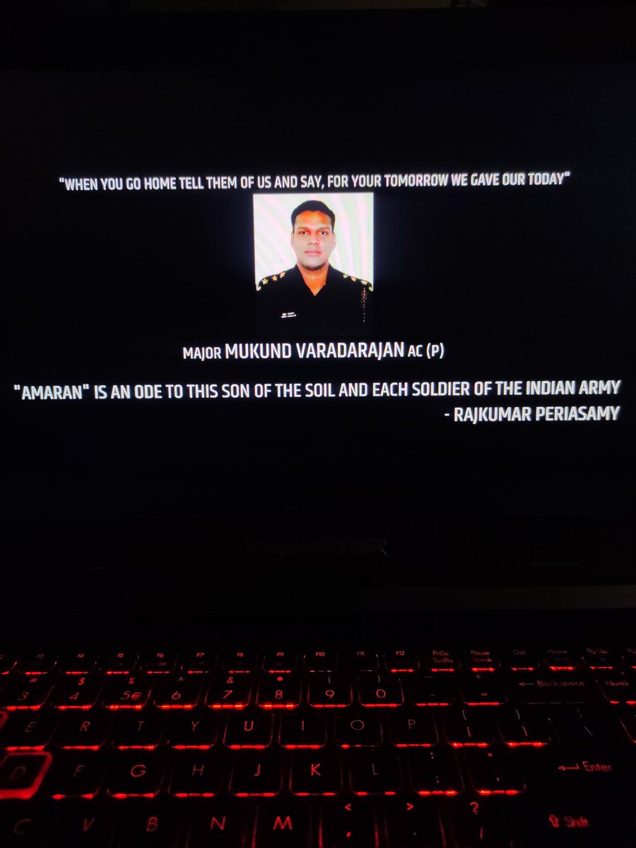 RISHIRajgor3's tweet photo. Recently watched the masterpiece "Amran" a film that beautifully portrays the valor of Major Mukund Varadarajan. It's heart-touching blend of patriotism and love, showcasing the sacrifices of our brave soldiers. A true tribute to courage and emotion. MUST WATCH! Jay Hind🇮🇳#Amaran https://t.co/osBY0Vgqkw
