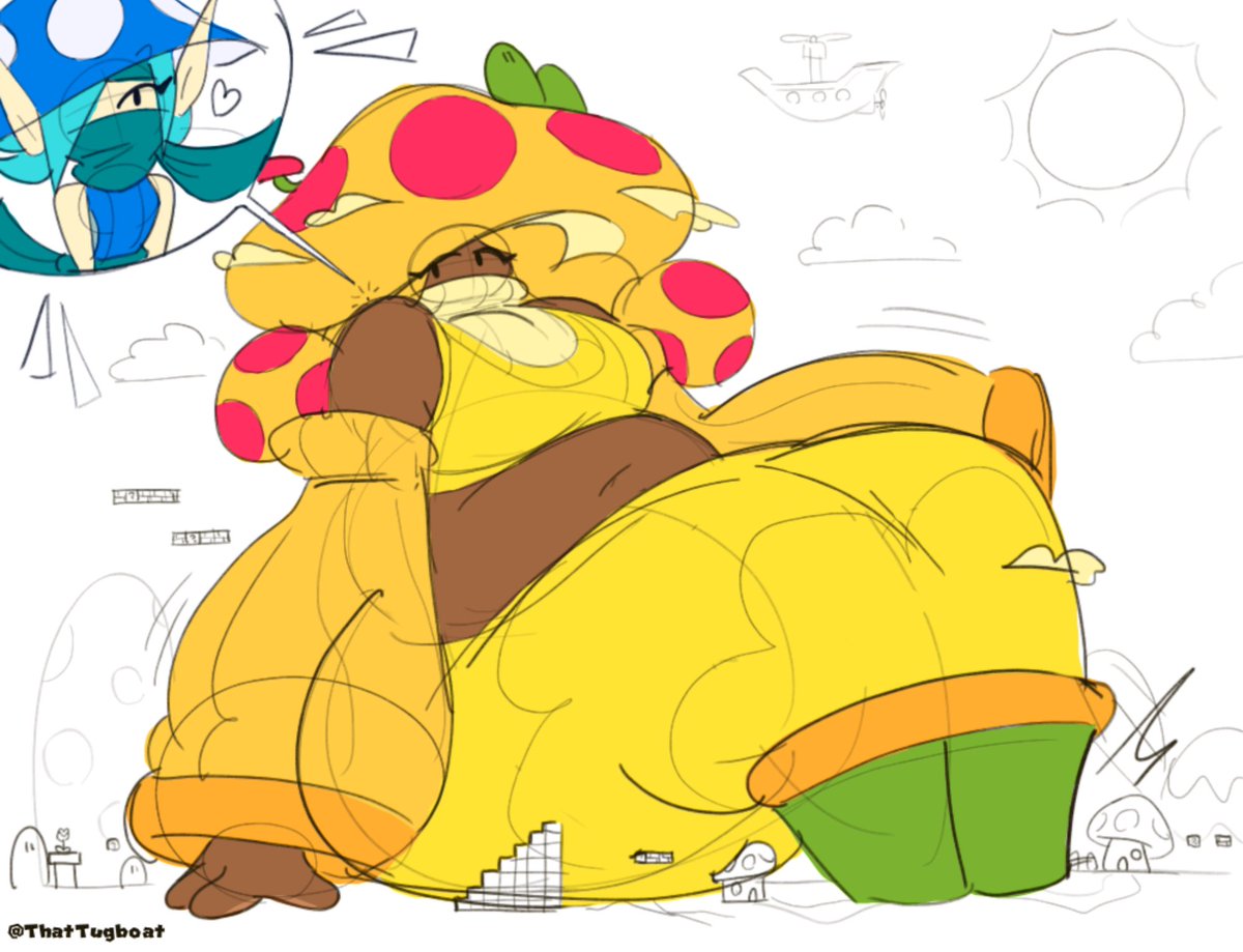 ThatTugboat's tweet image. Mega Mushroom and Mini Mushroom :D