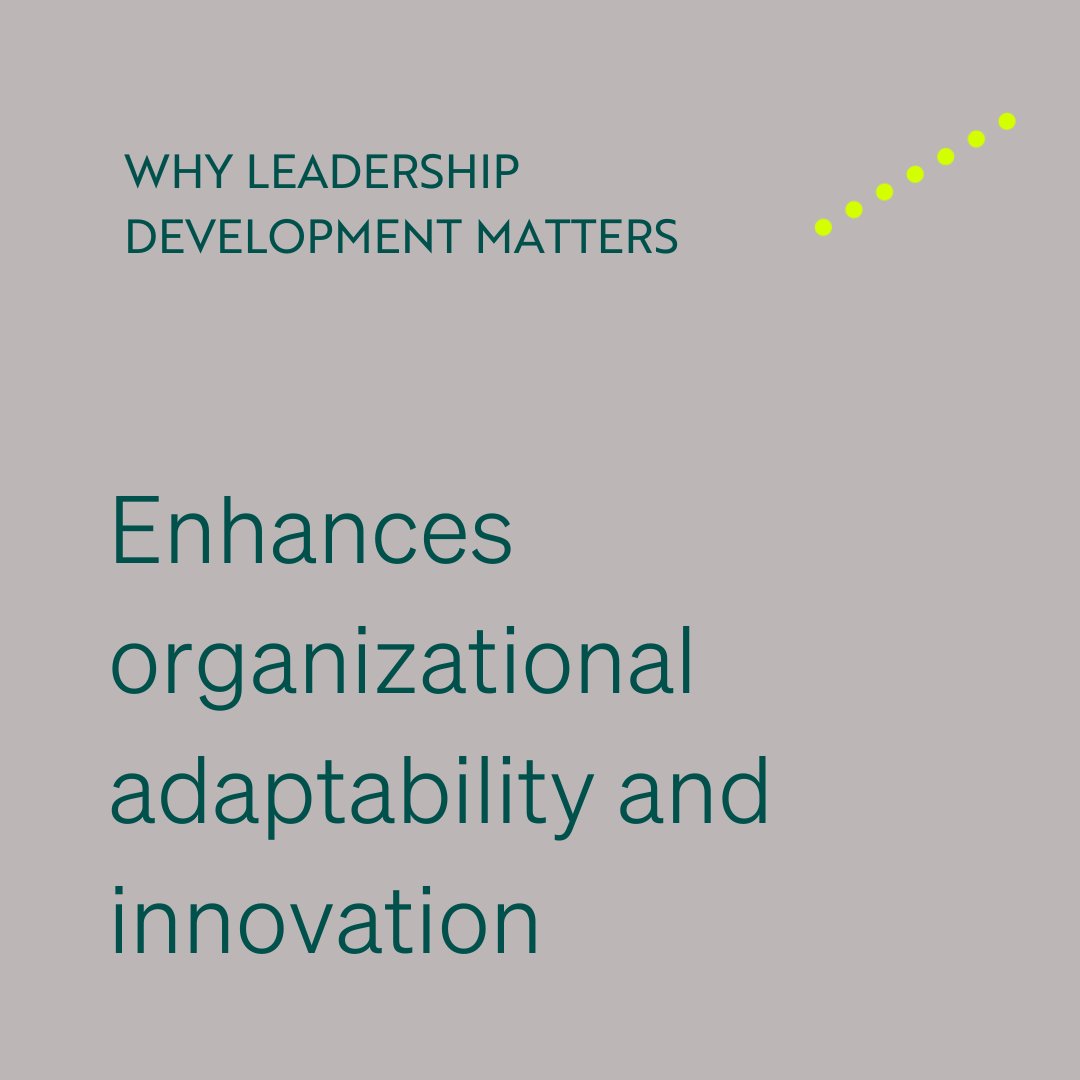 AppelloPartners's tweet photo. Why does leadership development matter?

It enhances organizational adaptability and innovation.

For a business to weather the storms of change, it must be able to adapt to the market, consumer needs, technological improvements, and a host of other factors.
#appellopartners https://t.co/eoYUn3wv1h