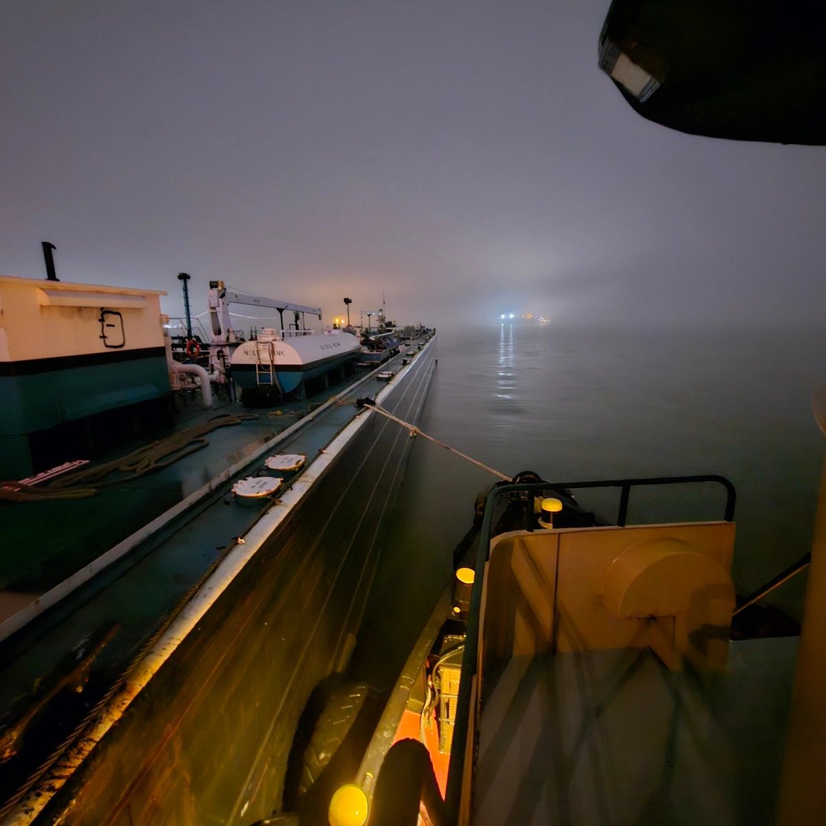 BHSpringer's tweet photo. Restricted visibility conditions for the evening ship assist in New York Harbor https://t.co/ugBggwajuO
