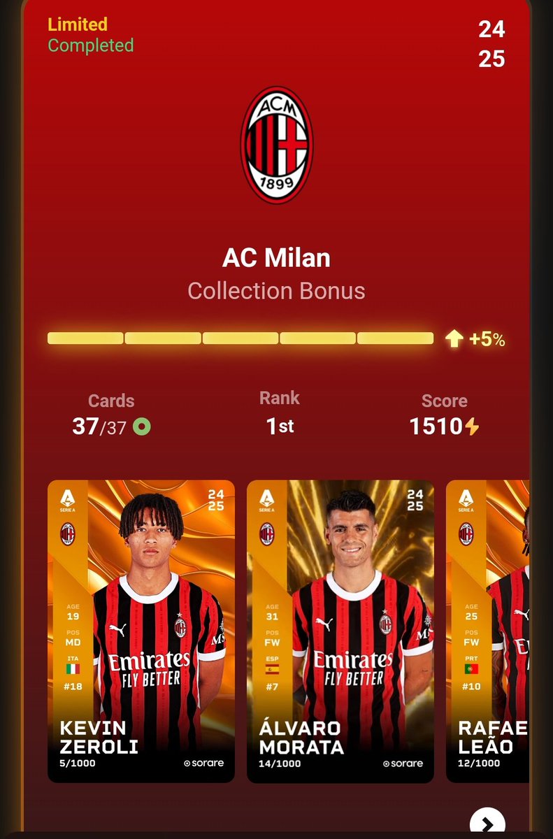 ganesh_npc's tweet photo. @Sorare AC MILAN. It will fit perfectly with this collection♥️🖤♥️🖤 https://t.co/SNUNkp2xEO